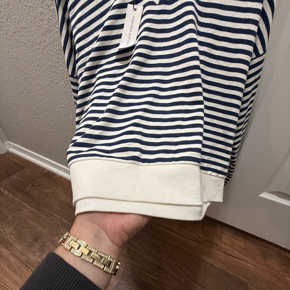 Cupcakes & Cashmere Navy and White Striped Tee - Picture 4 of 4